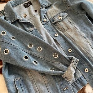 Denim Grommet Detail Jacket